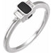 Ladies Natural Diamond Black Enamel Ring (I1, H+) — 14K White Gold