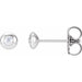 Ladies Natural Diamond Domed Bezel-Set Earrings — 14K White Gold