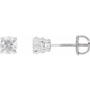 Ladies Natural Diamond Stud Earrings (Si2-Si3, G-H) — Platinum