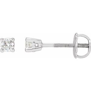 Ladies Natural Diamond Stud Earrings (I3, G-H) — Platinum