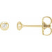 Ladies Natural Diamond Domed Bezel-Set Earrings — 14K Yellow Gold