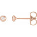 Ladies Natural Diamond Domed Bezel-Set Earrings — 14K Rose Gold