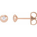 Ladies Natural Diamond Domed Bezel-Set Earrings — 14K Rose Gold