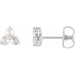 Ladies Natural Diamond Three-Stone Earrings — Sterling Silver