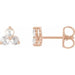 Ladies Natural Diamond Three-Stone Earrings — 14K Rose Gold