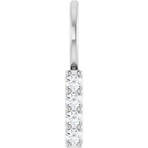 Ladies Natural Diamond Bar Charm/Pendant (Si2-Si3, G-H) — Platinum