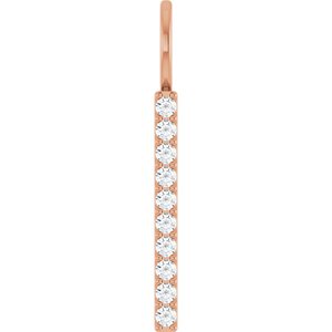 Lab-Grown Diamond Vertical Bar Necklace or Charm/Pendant - Style 88140