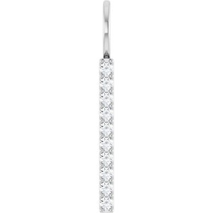 Ladies Natural Diamond Bar Charm/Pendant (Si2-Si3, G-H) — Platinum