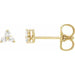 Ladies Rose-Cut Natural Diamond Three-Stone Earrings — 14K Yellow Gold