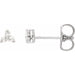 Ladies Rose-Cut Natural Diamond Three-Stone Earrings — 14K White Gold