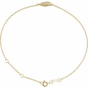 Ladies Natural Diamond Angel Wing 6 1/2-7 1/ Bracelet (I1, G-H) — 14K Yellow Gold
