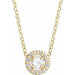 Ladies Rose-Cut Natural Diamond Halo-Style Necklace (Vs/Si1, I1, Ghi, G-H) — 14K Yellow Gold