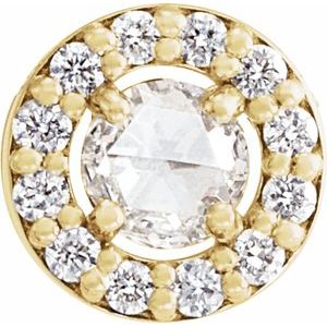 Ladies Rose-Cut Natural Diamond Halo-Style Pendant (Vs/Si1, I1, Ghi, G-H) — 14K Yellow Gold