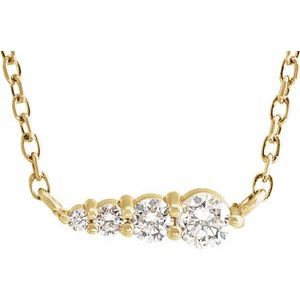 Ladies Natural Diamond Graduated Necklace (I1, G-H) — 14K Yellow Gold