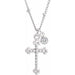 Ladies Natural Diamond Beaded Cross Necklace (I1, G-H) — 14K White Gold