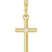 Ladies Natural Diamond Cross Pendant (I1, G-H) — 14K Yellow Gold
