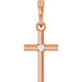 Ladies Natural Diamond Cross Pendant (I1, G-H) — 14K Rose Gold