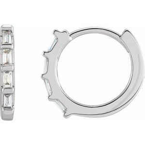Ladies Natural Diamond Huggie Earrings (I1, H+) — Sterling Silver