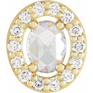 Ladies Rose-Cut Faceted Natural Diamond Halo-Style Pendant (Vs/Si1, I1, Ghi, G-H) — 14K Yellow Gold
