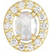 Ladies Rose-Cut Faceted Natural Diamond Halo-Style Pendant (Vs/Si1, I1, Ghi, G-H) — 14K Yellow Gold