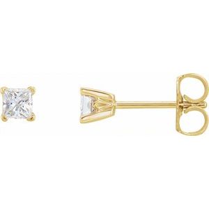 Ladies Natural Diamond Earrings (I1, G-H) — 14K Yellow Gold