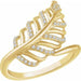 Ladies Natural Diamond Leaf Ring (I1, H+) — 14K Yellow Gold