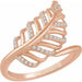 Ladies Natural Diamond Leaf Ring (I1, H+) — 14K Rose Gold