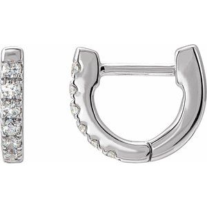 Ladies Natural Diamond Hoop Earrings (I1, H+) — Sterling Silver