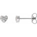 Ladies Natural Diamond Heart Earrings (I1, H+) — Sterling Silver