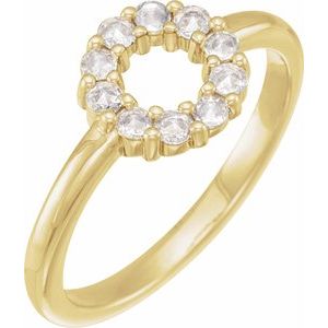 Ladies Natural Diamond Rose-Cut Halo-Style Ring (VS1-SI1, GHI) — 14K Yellow Gold