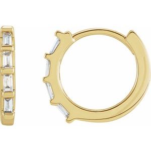 Ladies Natural Diamond Huggie Earrings (I1, H+) — 14K Yellow Gold
