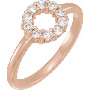 Ladies Natural Diamond Rose-Cut Halo-Style Ring (VS1-SI1, GHI) — 14K Rose Gold