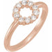 Ladies Natural Diamond Rose-Cut Halo-Style Ring (VS1-SI1, GHI) — 14K Rose Gold