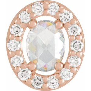 Ladies Rose-Cut Faceted Natural Diamond Halo-Style Pendant (Vs/Si1, I1, Ghi, G-H) — 14K Rose Gold