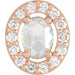Ladies Rose-Cut Faceted Natural Diamond Halo-Style Pendant (Vs/Si1, I1, Ghi, G-H) — 14K Rose Gold