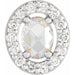 Ladies Rose-Cut Faceted Natural Diamond Halo-Style Pendant (Vs/Si1, I1, Ghi, G-H) — Sterling Silver