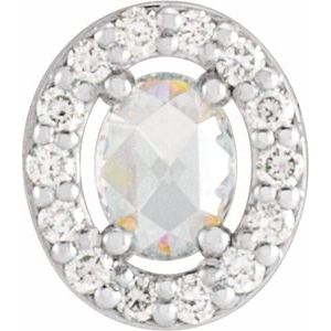 Ladies Rose-Cut Faceted Natural Diamond Halo-Style Pendant (Vs/Si1, Si2-Si3, Ghi, G-H) — Platinum