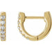 Ladies Natural Diamond Hoop Earrings (I1, H+) — 14K Yellow Gold