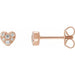 Ladies Natural Diamond Heart Earrings (I1, H+) — 14K Rose Gold