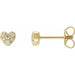 Ladies Natural Diamond Heart Earrings (I1, H+) — 14K Yellow Gold
