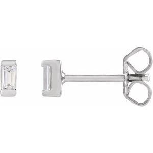 Lab-Grown Diamond Straight Baguette Bezel-Set Stud Earrings