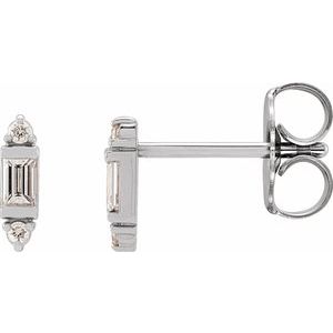 Ladies Natural Diamond Earrings — Platinum