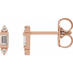 Ladies Natural Diamond Earrings — 14K Rose Gold