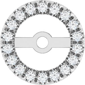 Ladies 4.6 mm ID Natural Diamond French-Set Earring Jackets — Sterling Silver