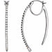 Ladies Natural Diamond Hoop Earrings (I1, H+) — 14K White Gold