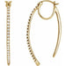 Ladies Natural Diamond Hoop Earrings (I1, H+) — 14K Yellow Gold