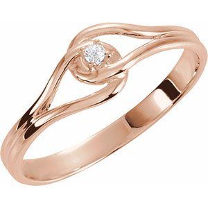 Ladies Natural Diamond Ring (I1, G-H) — 14K Rose Gold