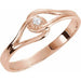 Ladies Natural Diamond Ring (I1, G-H) — 14K Rose Gold