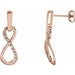 Ladies Natural Diamond Infinity-Inspired Earrings — 14K Rose Gold
