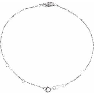 Ladies Natural Diamond Angel Wing 6 1/2-7 1/ Bracelet (I1, G-H) — 14K White Gold